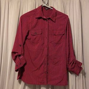 Pink and black stripe dress shirt